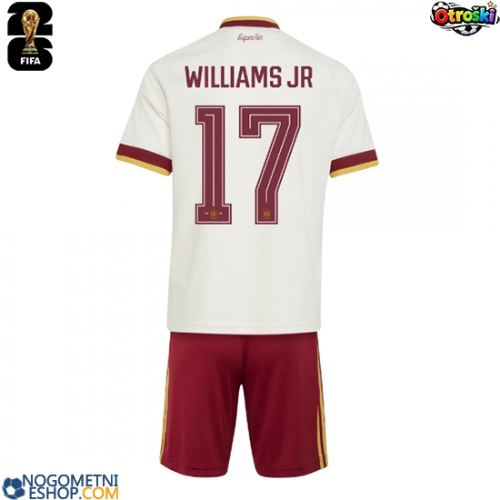 Otroški Nogometni dresi Španija Nico Williams #17 Gostujoči SP 2026 Kratek Rokav (+ Kratke hlače)